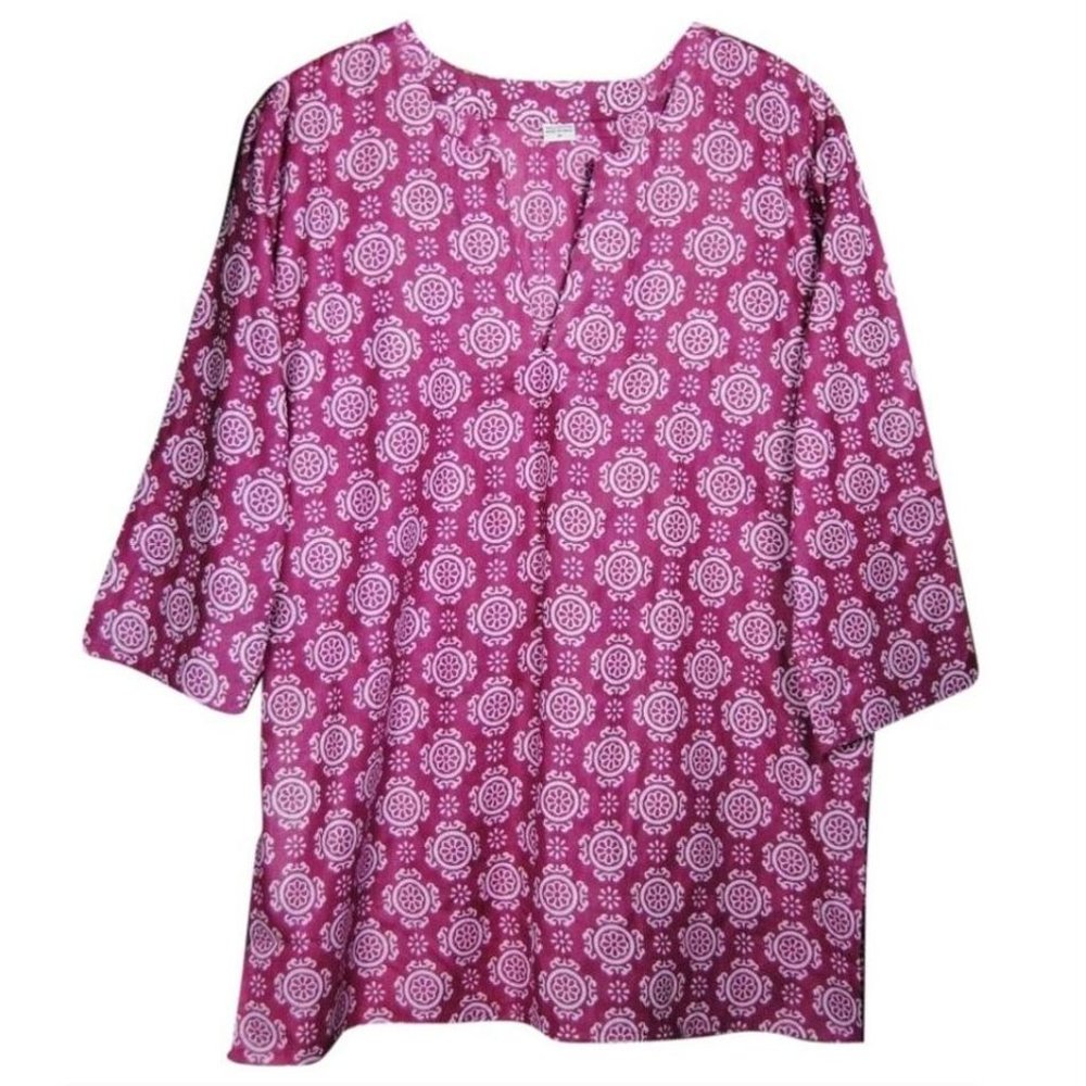 Tory Burch Style Print Cotton Tunic, Orchid - NWT